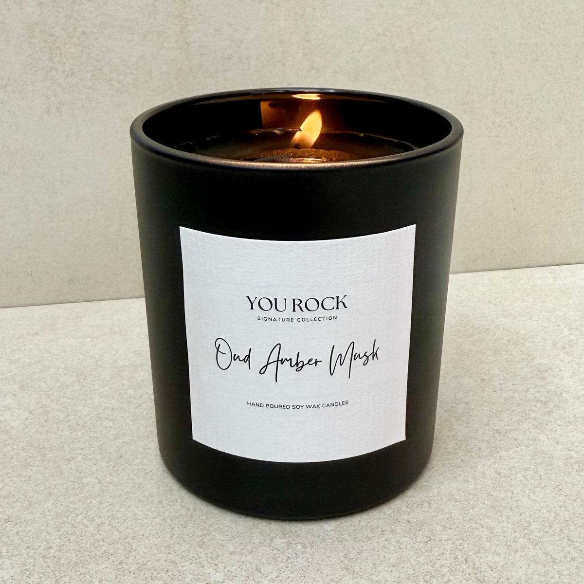 Pure Soy Wax Scented Candle Dubai UAE Oud Amber Mask