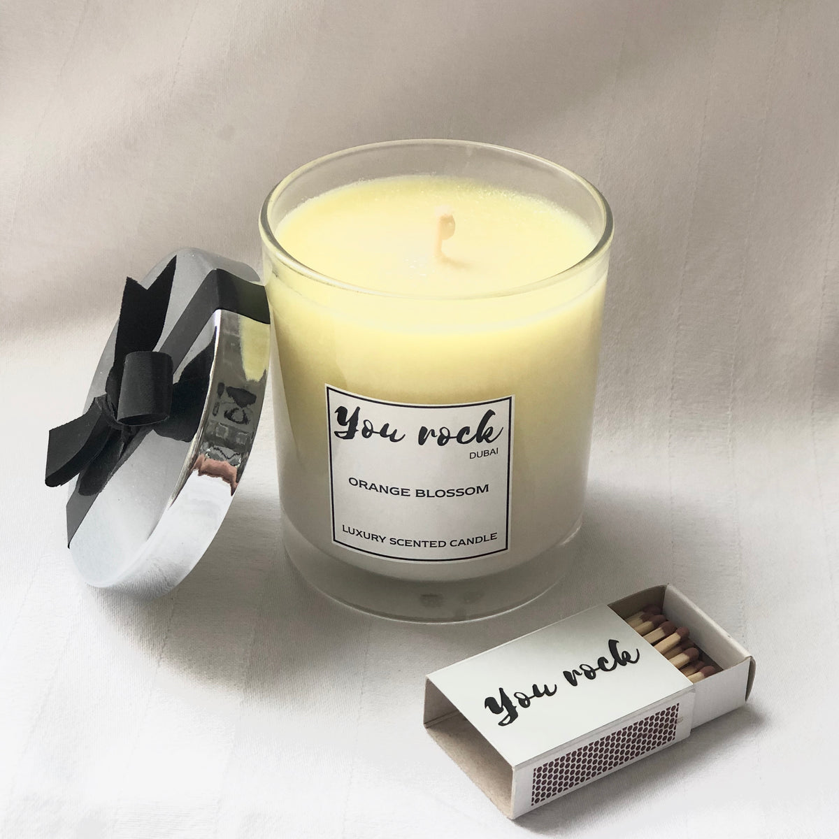 luxury 100% soy wax candle - you rock dubai 