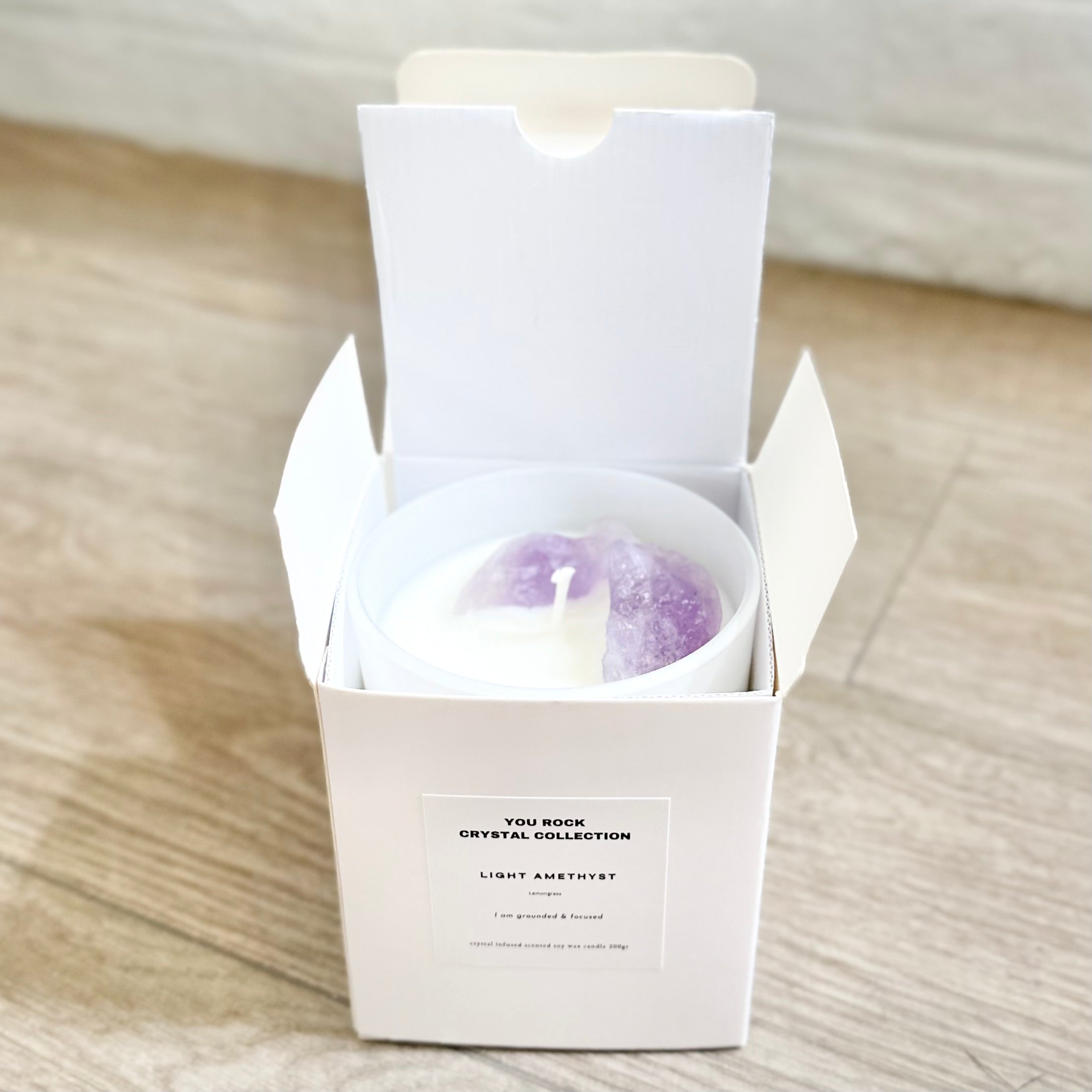 Crystal Candle Collection - Light Amethyst - Lemongrass
