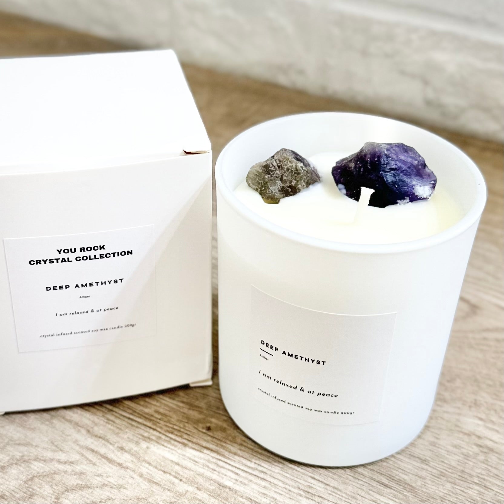Crystal Candle Collection - Deep Amethyst - Amber