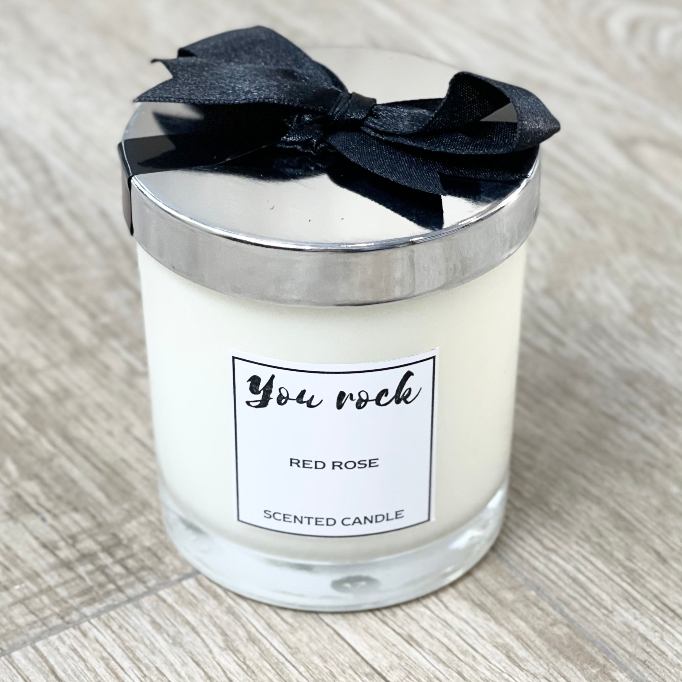 Natural Soy Wax Scented Candle -  Red Rose Fragrance 